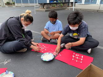 Campers build marshmallow towers